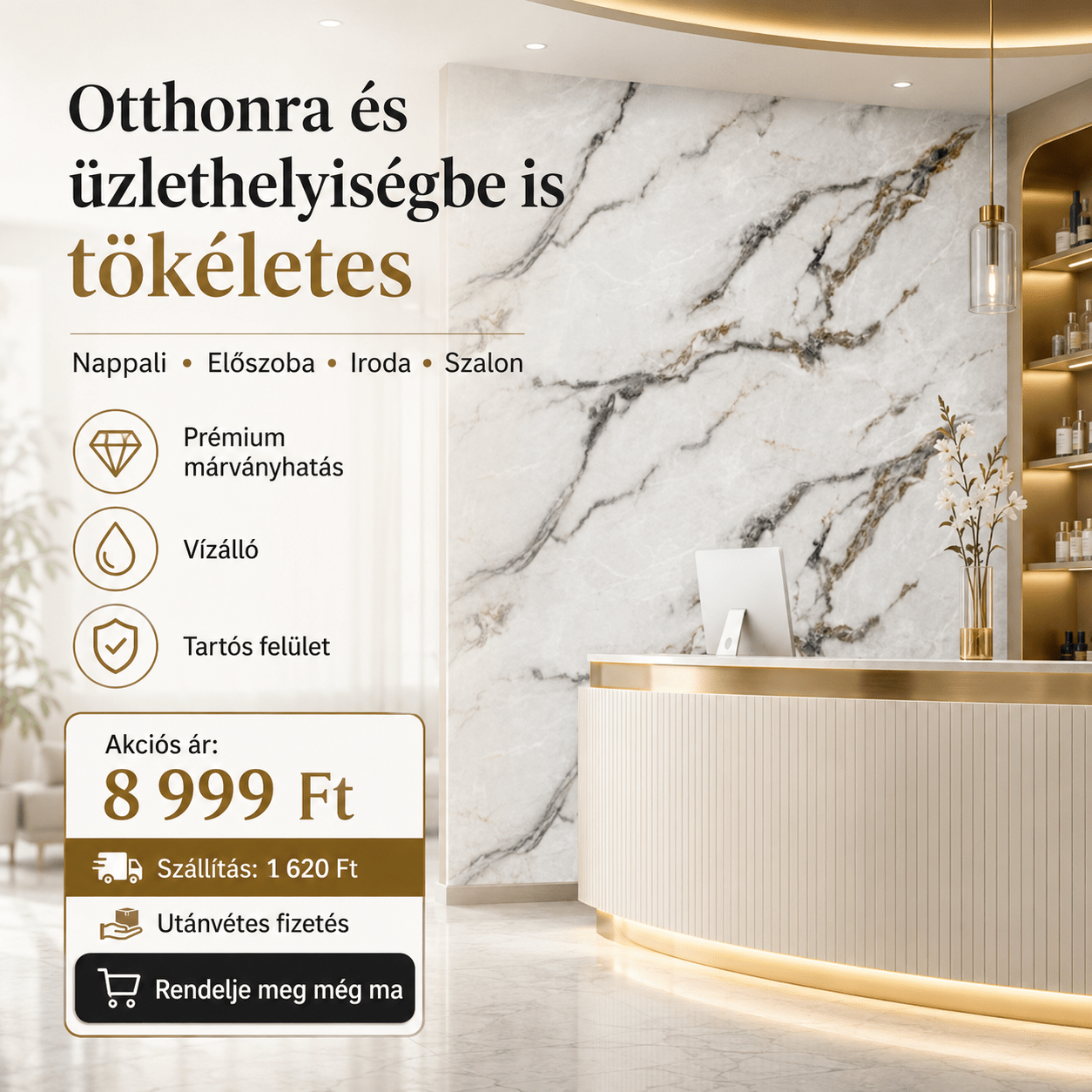 Szürke Márványhatású Öntapadós Falmatrica – 3 × 1,2 m - | Cyber Bazaar