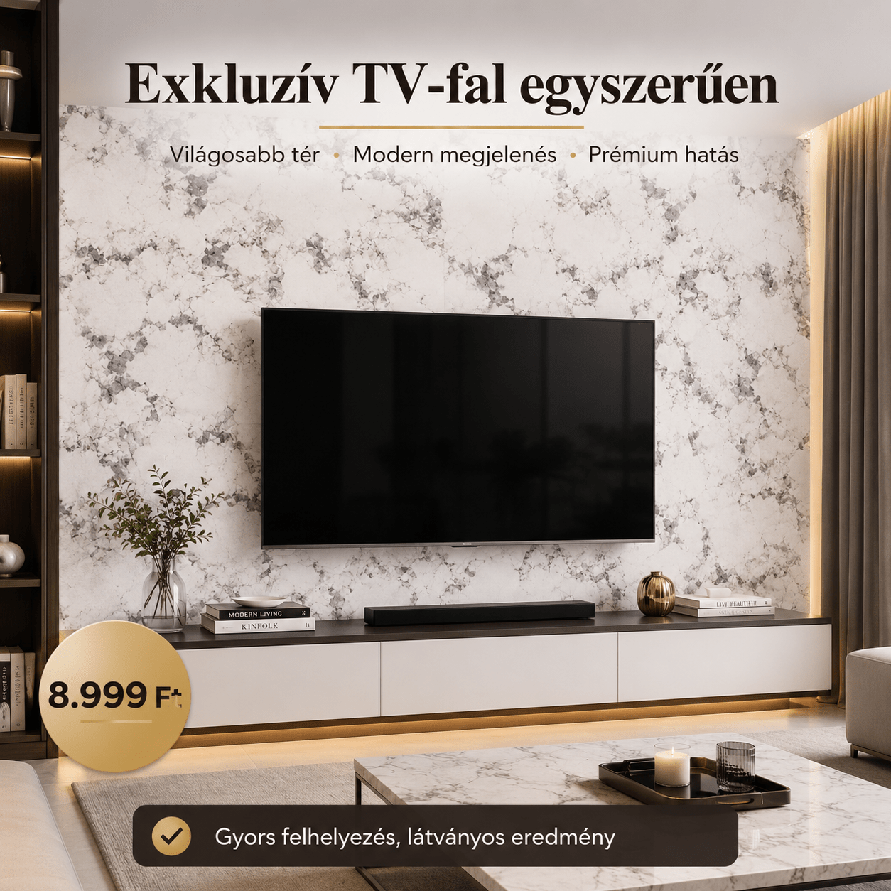 Szürke Márványhatású Öntapadós Falmatrica 3 × 1,2 m - | Cyber Bazaar