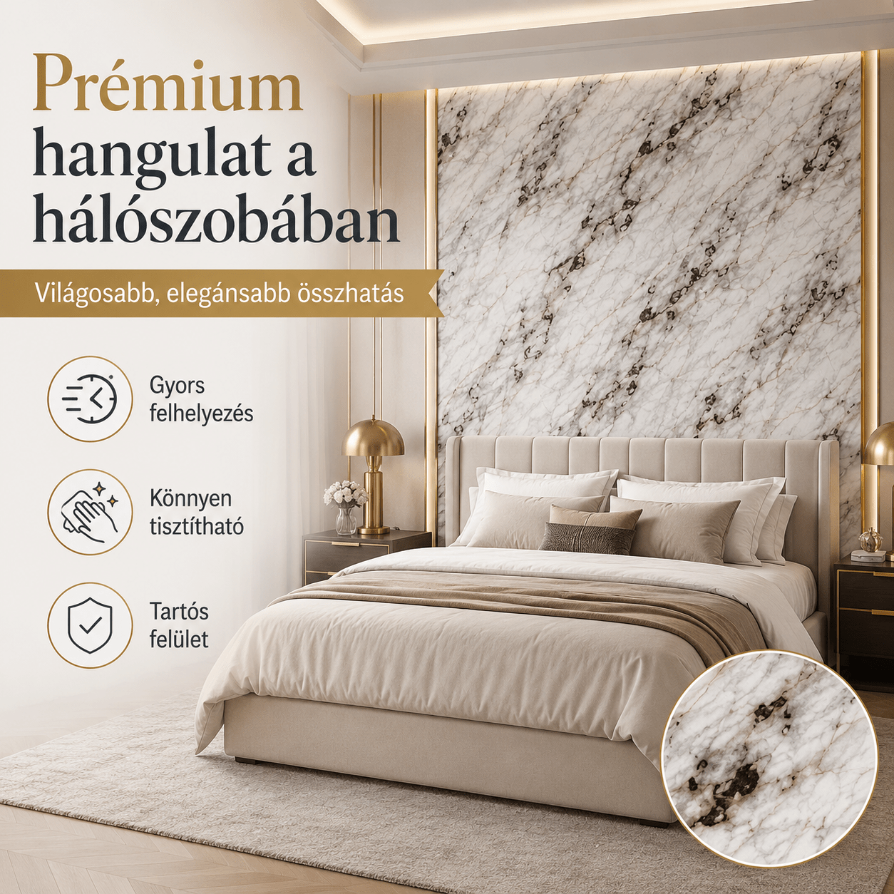 Szürke Márványhatású Öntapadós Falmatrica 3 × 1,2 m - | Cyber Bazaar
