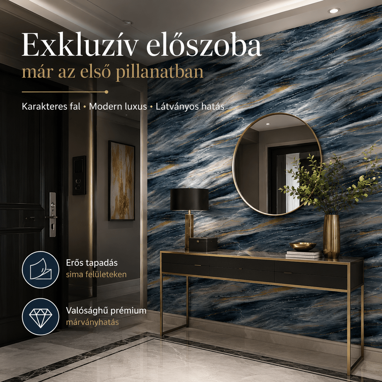Szürke Márványhatású Öntapadós Falmatrica 3 × 1,2 m - | Cyber Bazaar