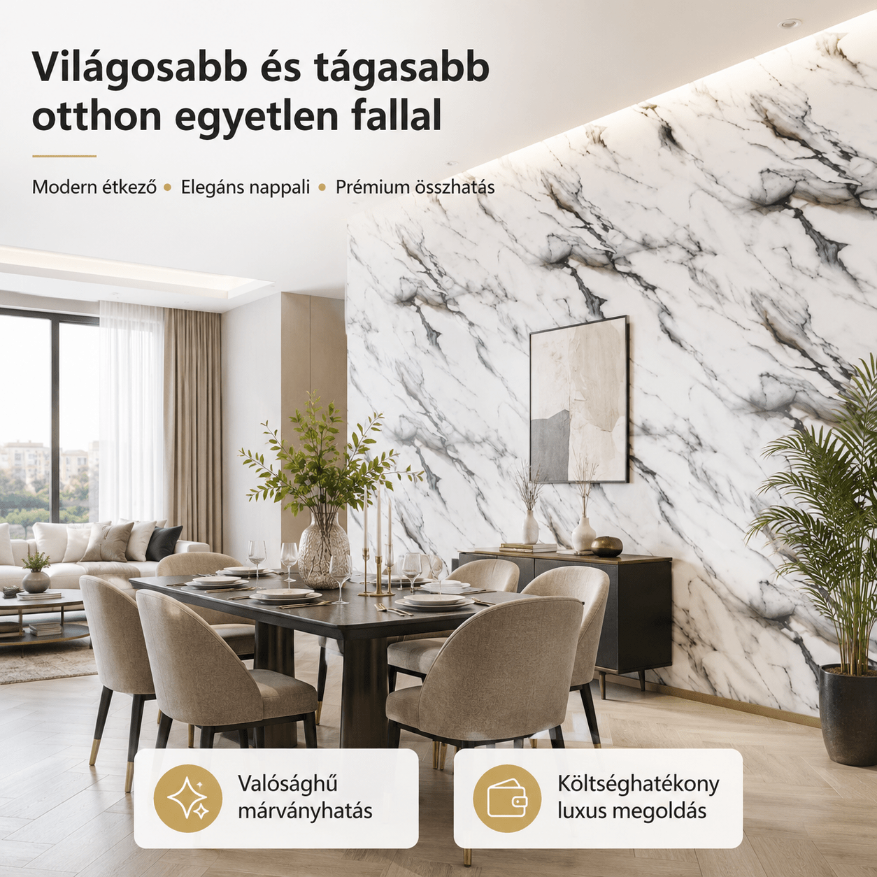 Szürke Márványhatású Öntapadós Falmatrica 3 × 1,2 m - | Cyber Bazaar