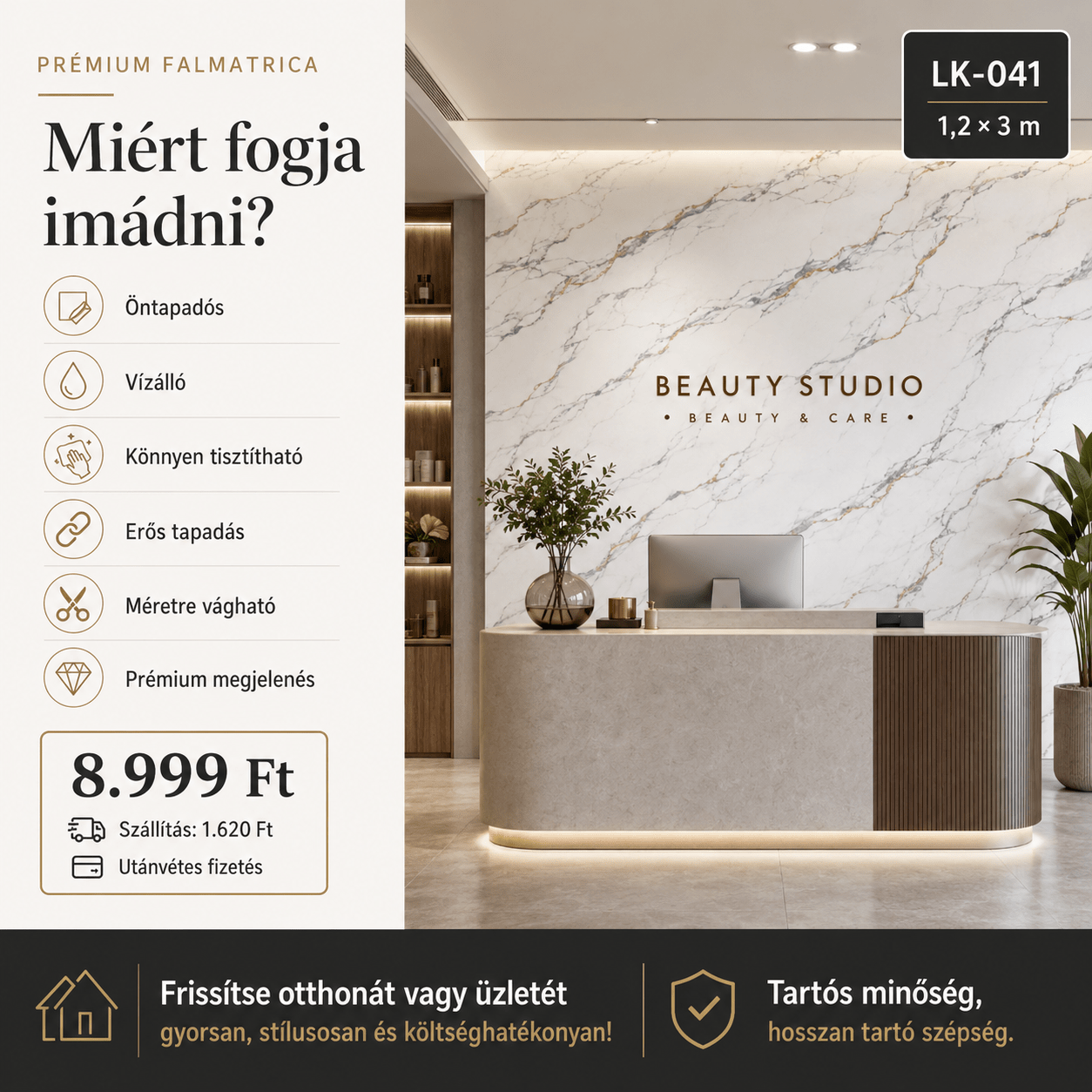 Szürke Márványhatású Öntapadós Falmatrica – 3 × 1,2 m - | Cyber Bazaar