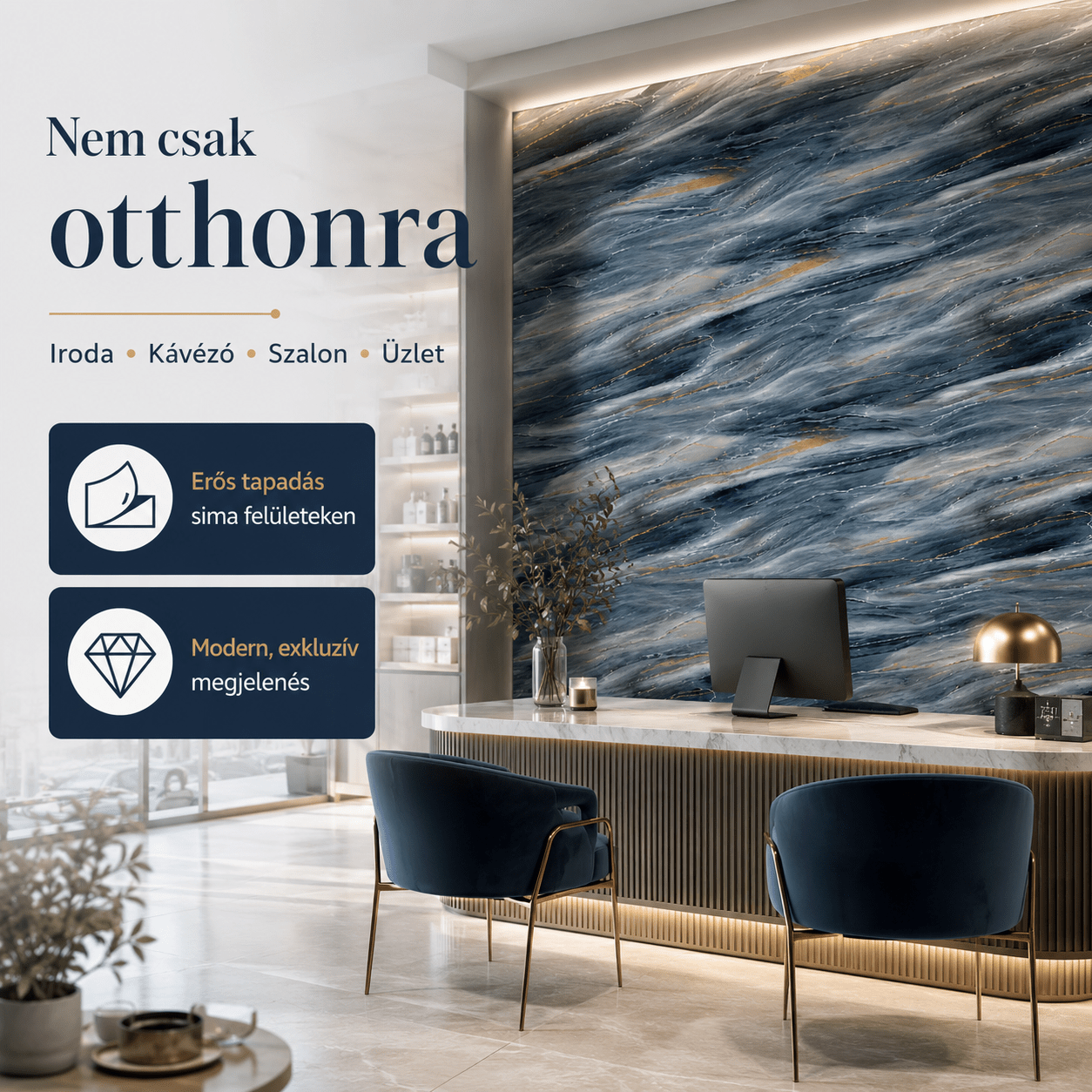 Szürke Márványhatású Öntapadós Falmatrica 3 × 1,2 m - | Cyber Bazaar