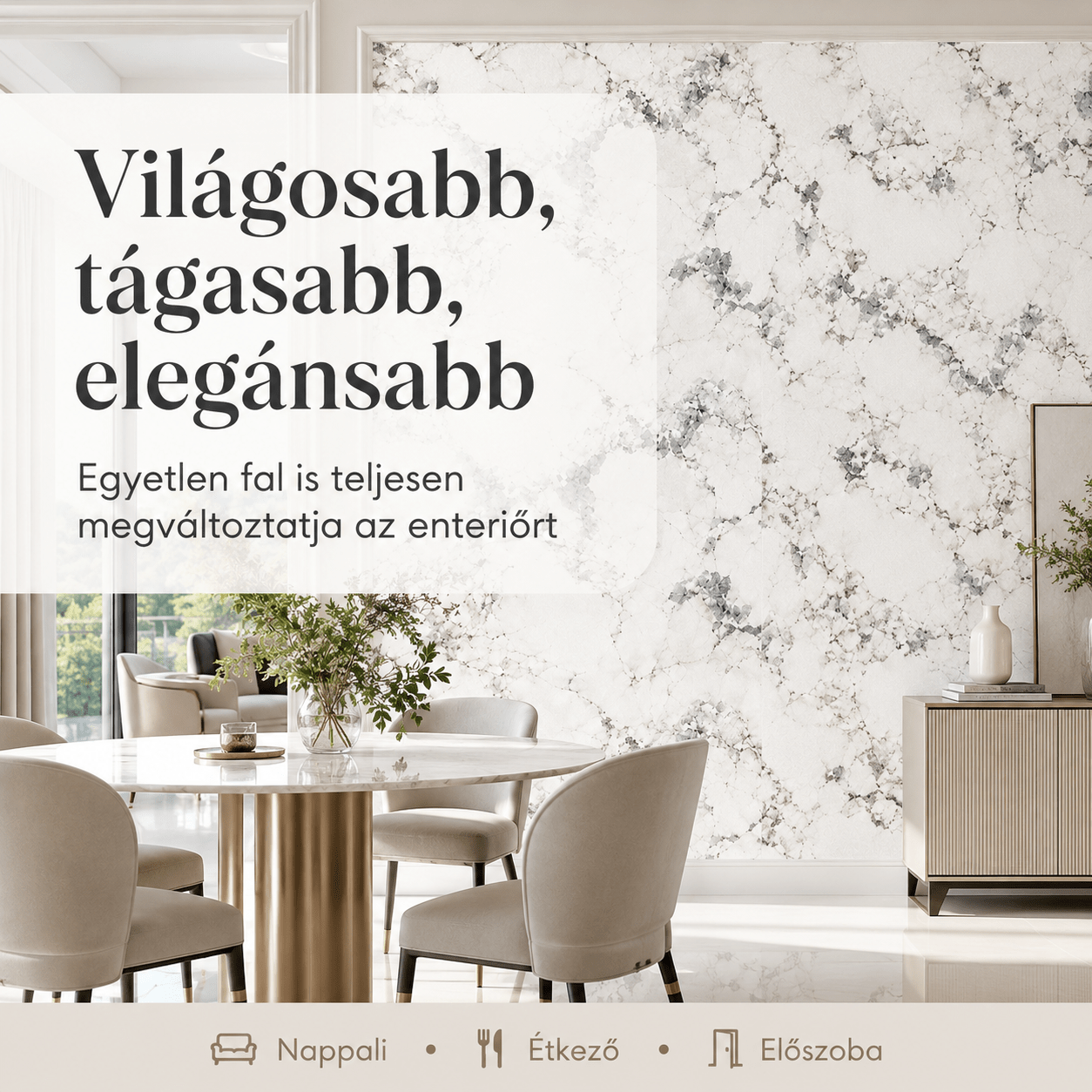 Szürke Márványhatású Öntapadós Falmatrica 3 × 1,2 m - | Cyber Bazaar