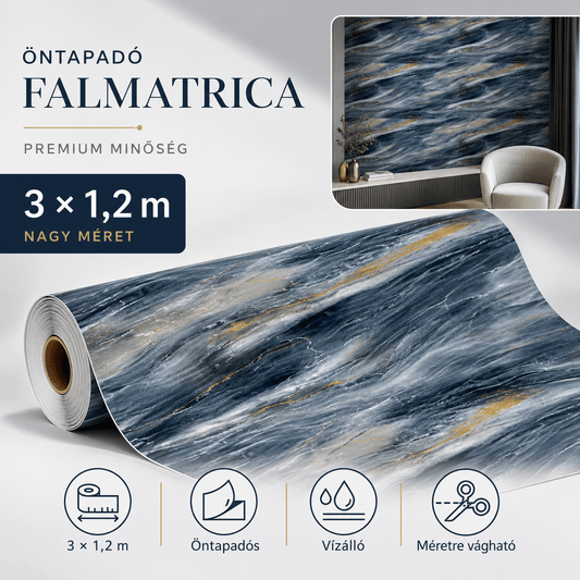 Szürke Márványhatású Öntapadós Falmatrica 3 × 1,2 m