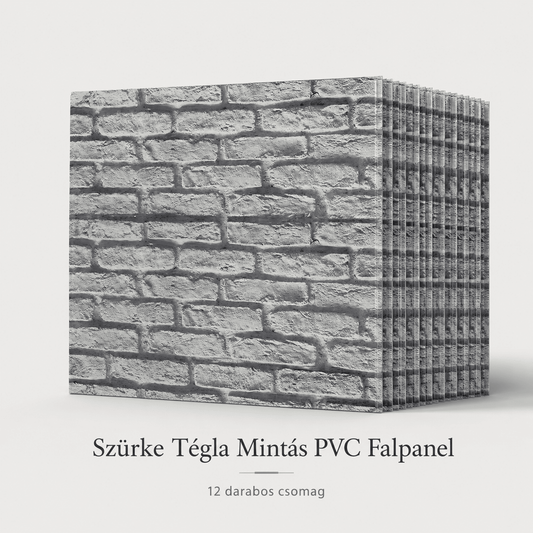 Szürke Tégla Mintás PVC Falpanel – 12.DB - | Cyber Bazaar