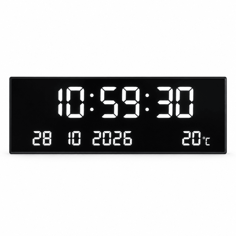 Téglalap alakú digitális LED falióra USB-tápellátással - Órák | Cyber Bazaar