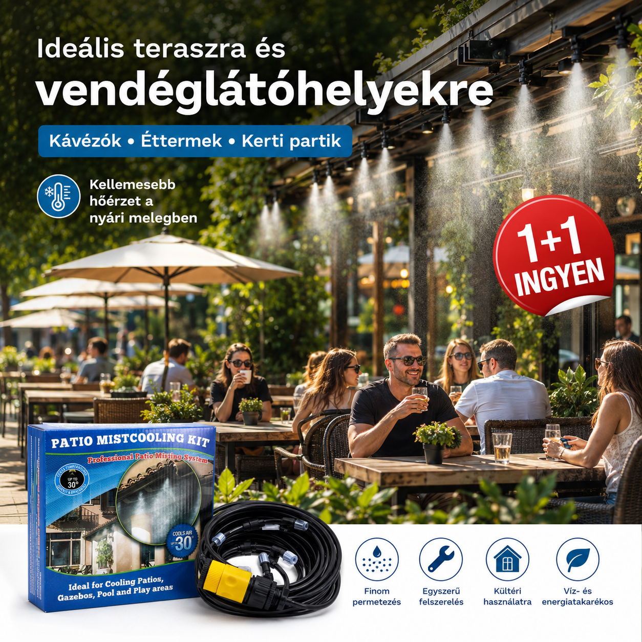 Terasz Hűtőrendszer Vízpermettel - | Cyber Bazaar