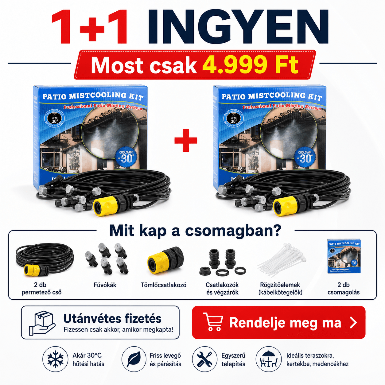 Terasz Hűtőrendszer Vízpermettel - | Cyber Bazaar
