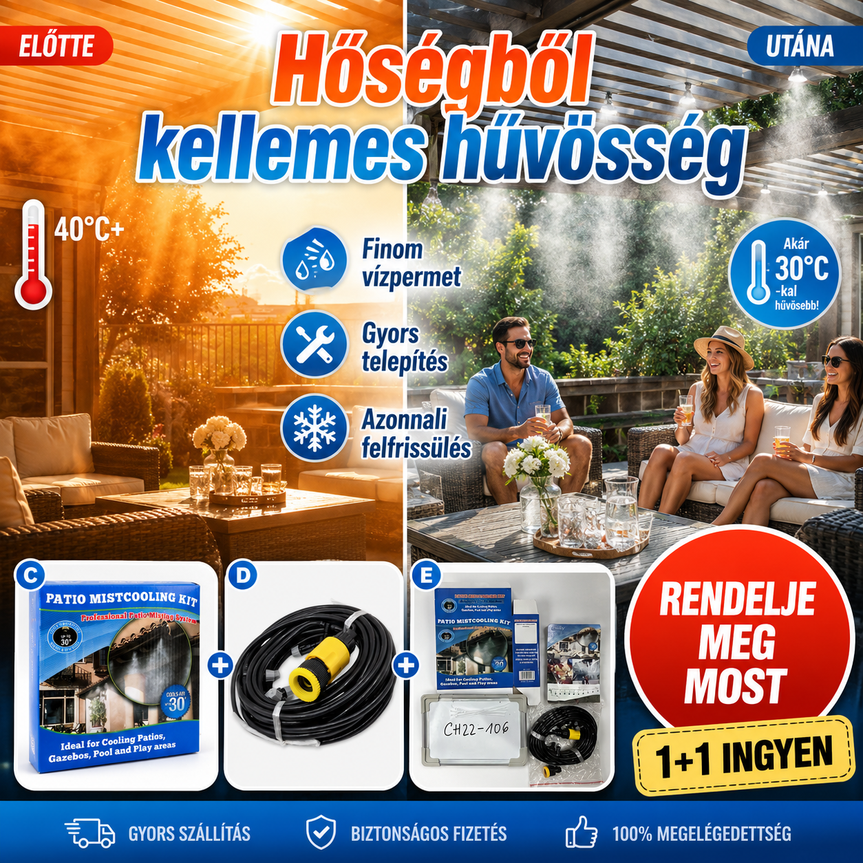 Terasz Hűtőrendszer Vízpermettel - | Cyber Bazaar