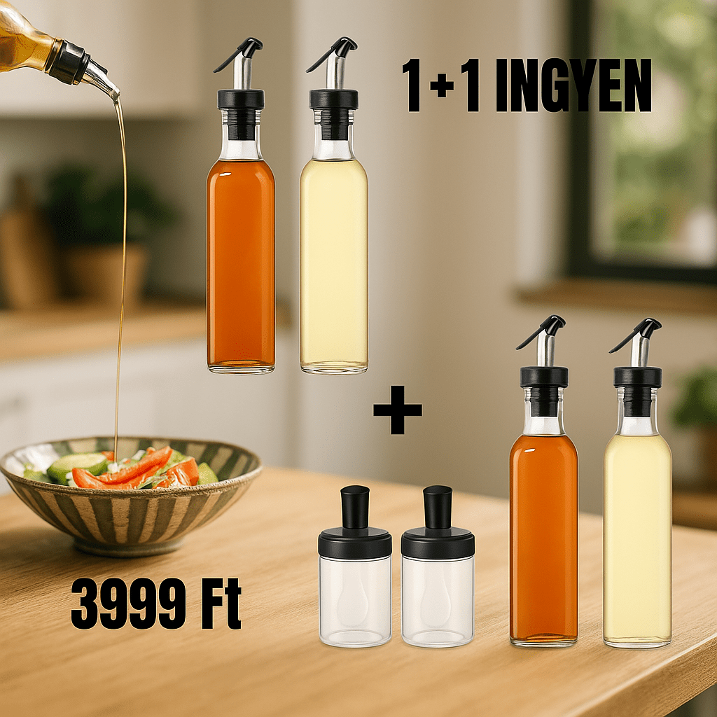 Üveg Olajadagoló és Fűszertartó Készlet 1+1 ingyenes - | Cyber Bazaar