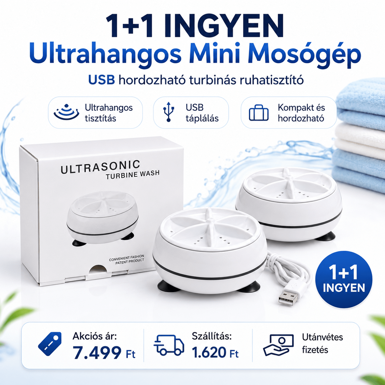 Ultrahangos Mini Mosógép - | Cyber Bazaar