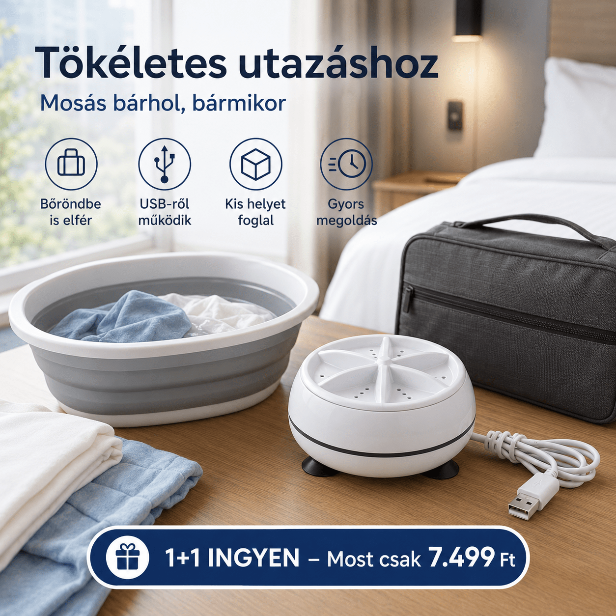 Ultrahangos Mini Mosógép - | Cyber Bazaar