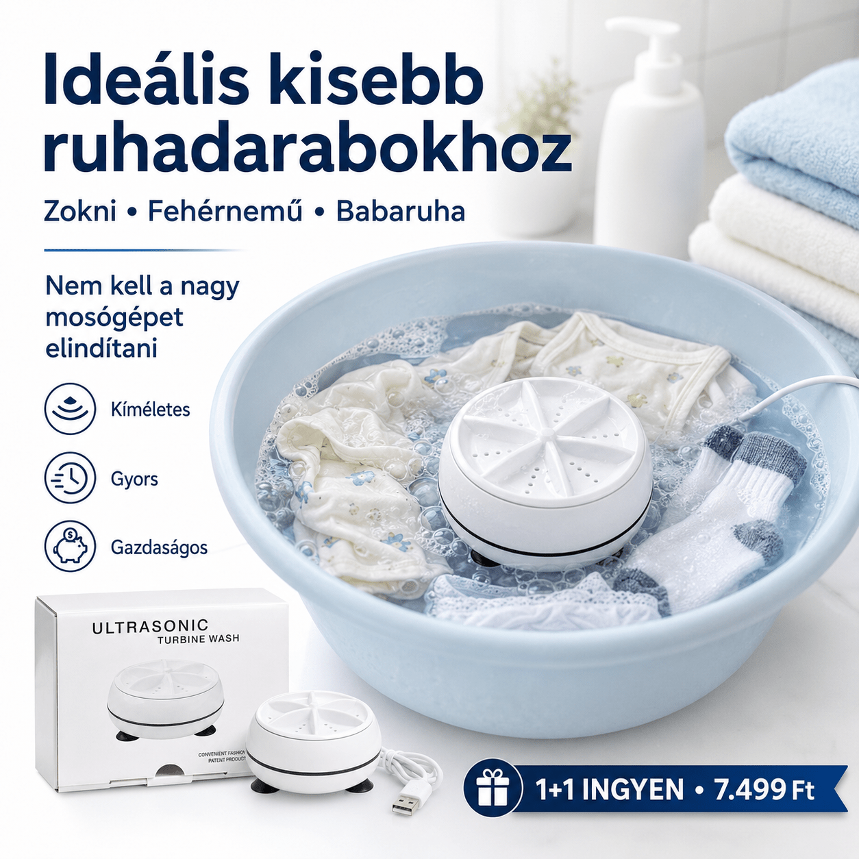 Ultrahangos Mini Mosógép - | Cyber Bazaar