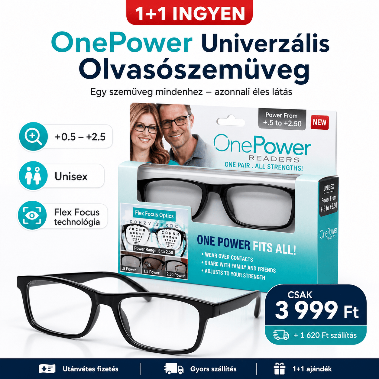 Univerzális Olvasószemüveg - | Cyber Bazaar