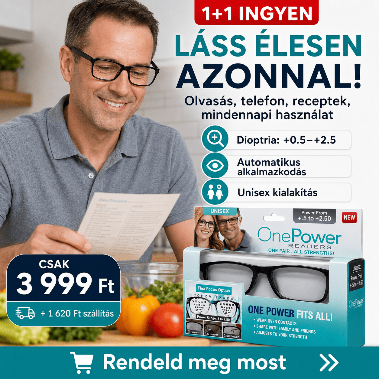 Univerzális Olvasószemüveg - | Cyber Bazaar