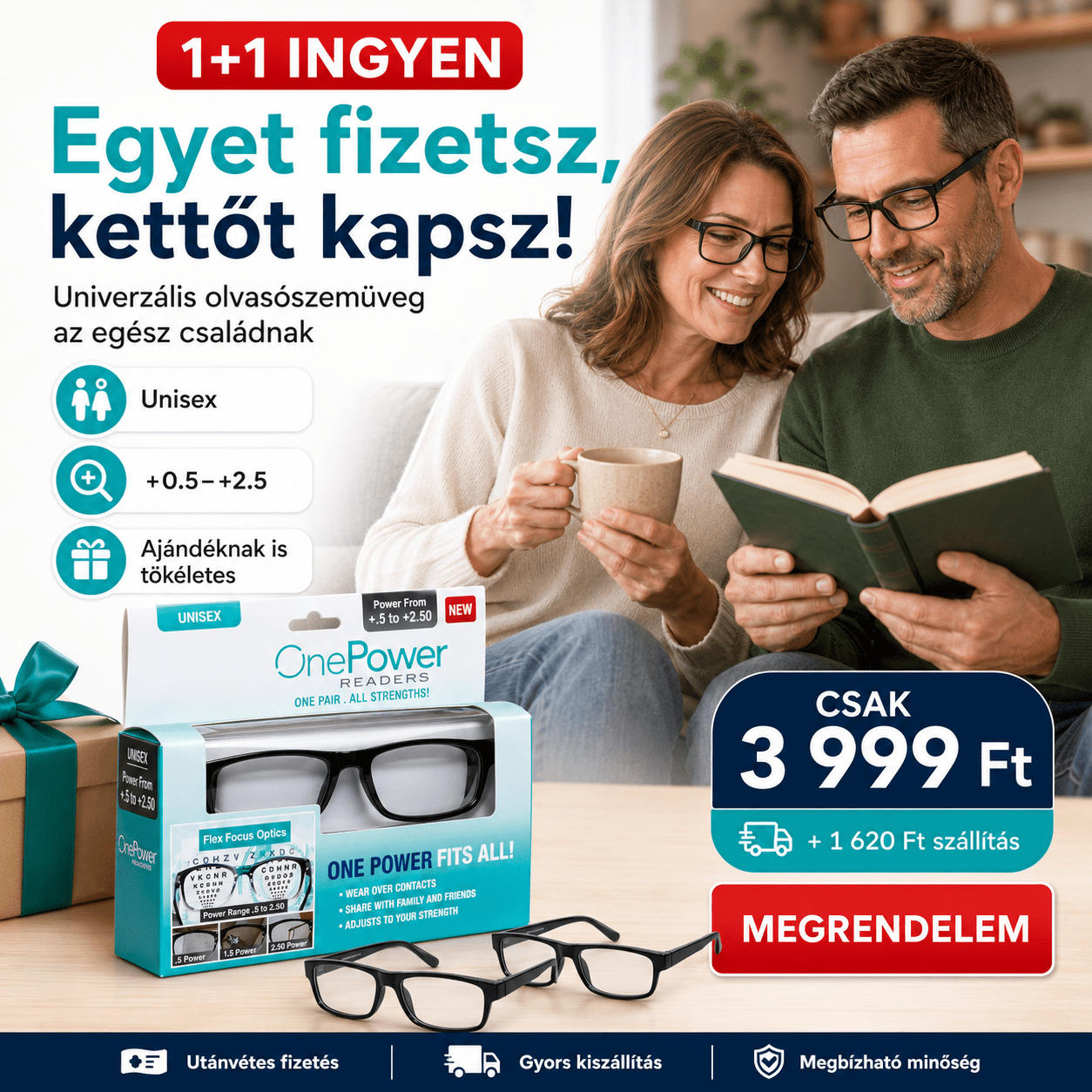 Univerzális Olvasószemüveg - | Cyber Bazaar