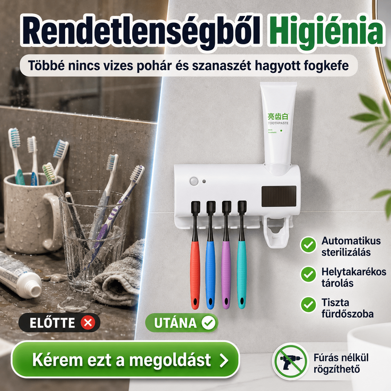 Uv Fogkefe Fertőtlenítő + Adagoló - | Cyber Bazaar