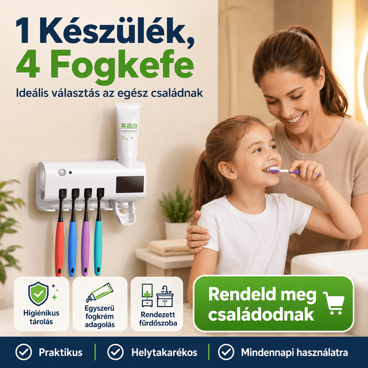 Uv Fogkefe Fertőtlenítő + Adagoló - | Cyber Bazaar