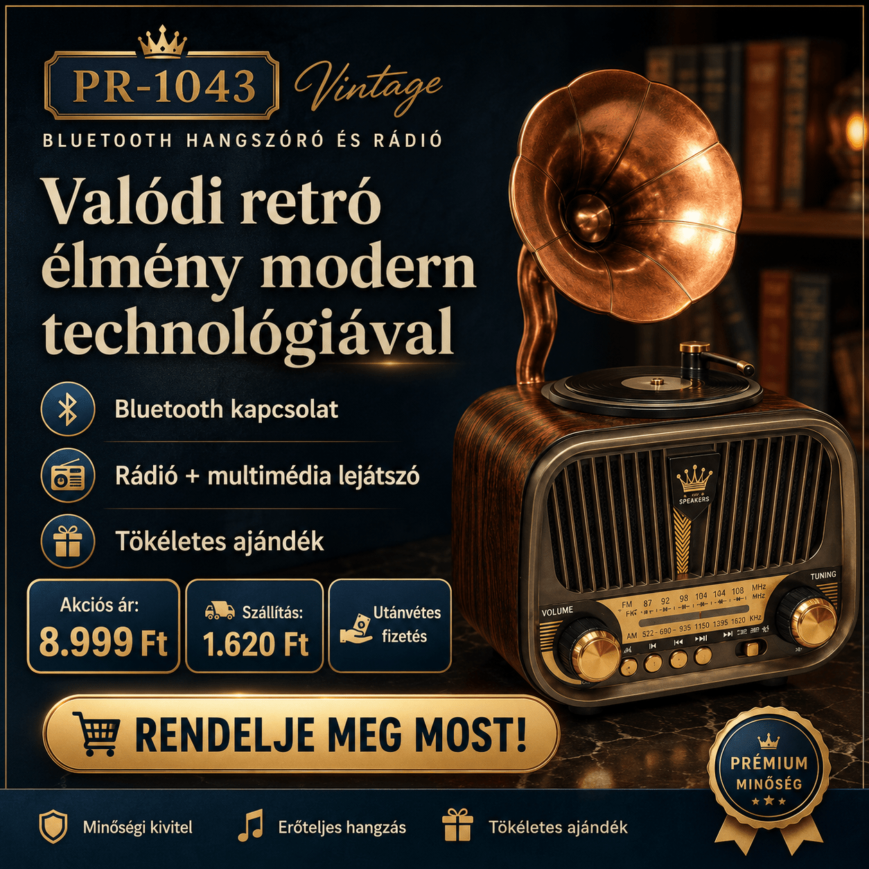 Vintage Bluetooth Hangszóró és Rádió - | Cyber Bazaar