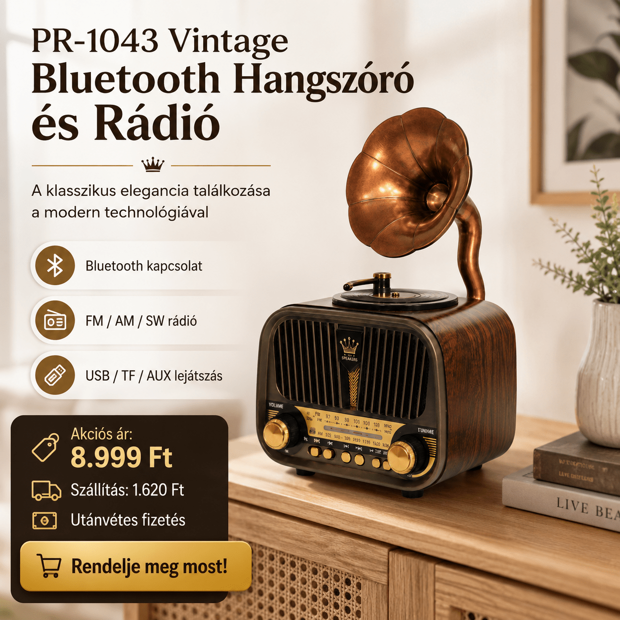 Vintage Bluetooth Hangszóró és Rádió - | Cyber Bazaar