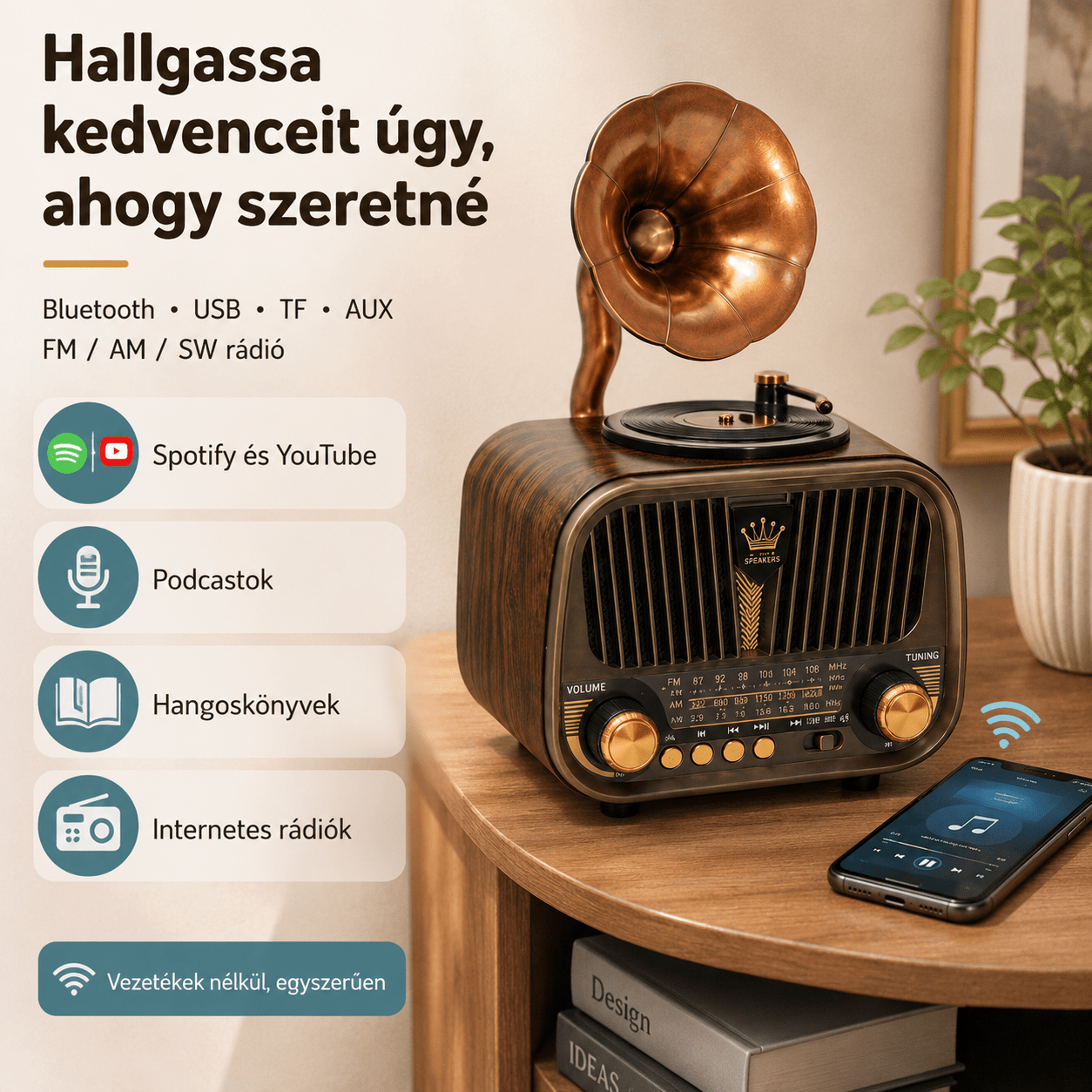 Vintage Bluetooth Hangszóró és Rádió - | Cyber Bazaar