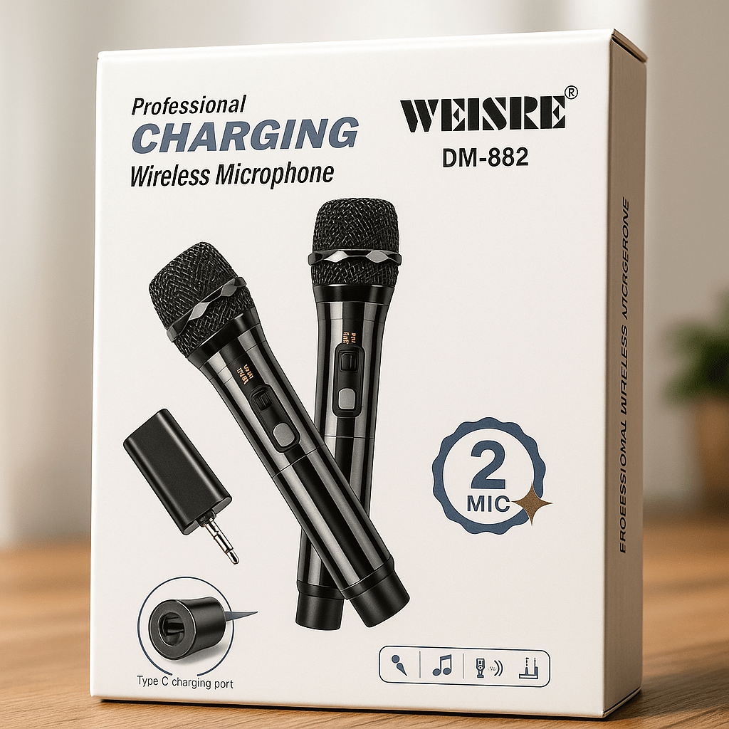 WEISRE Töltős Vezeték Nélküli Mikrofon Szett - | Cyber Bazaar