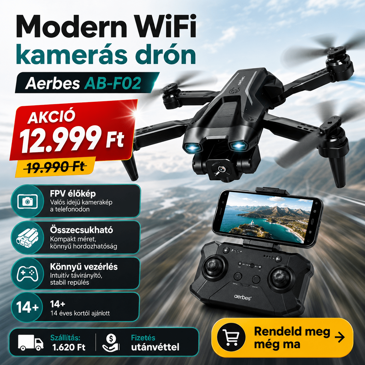 WiFi FPV Összecsukható Drón Kamerával - | Cyber Bazaar