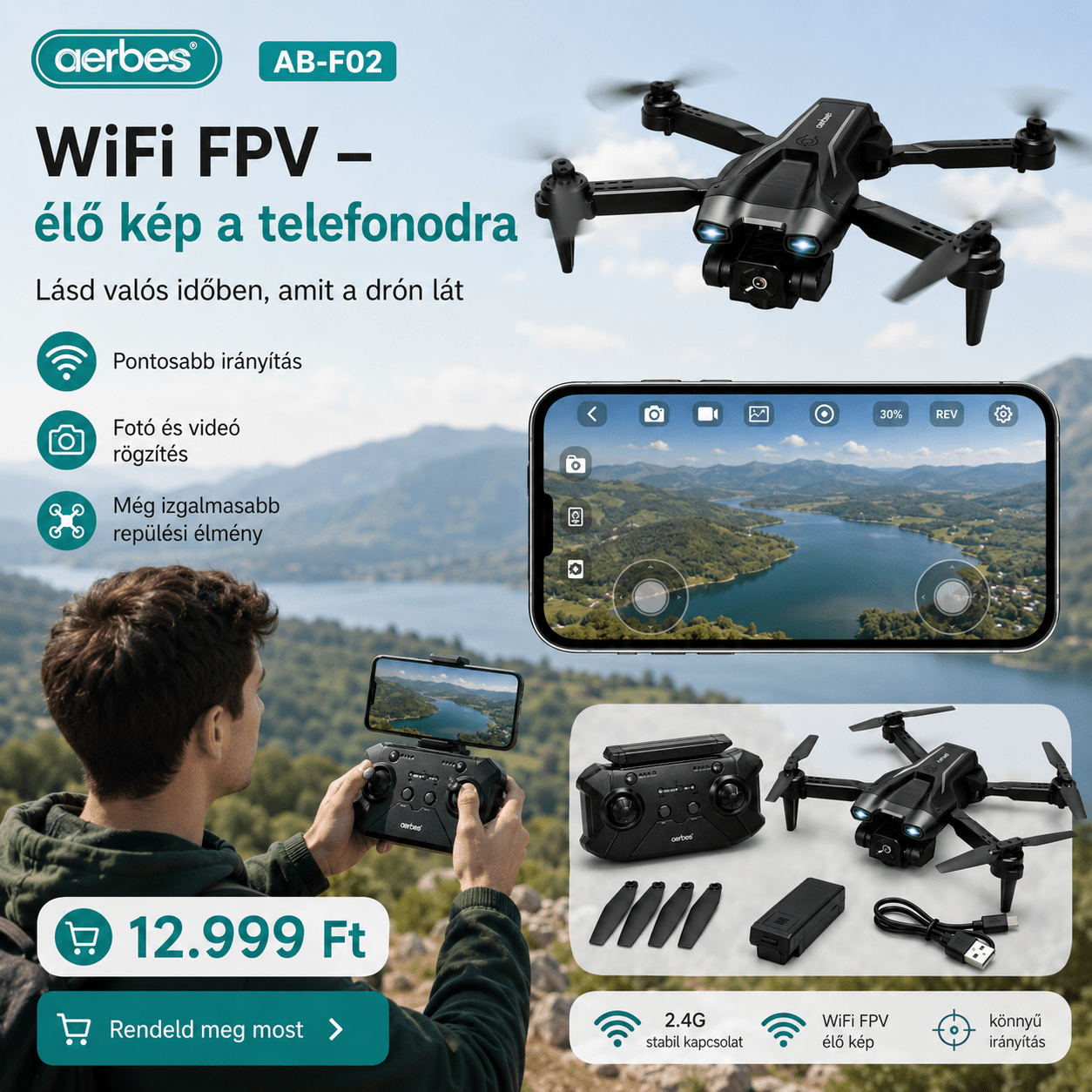 WiFi FPV Összecsukható Drón Kamerával - | Cyber Bazaar